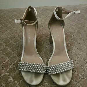 Kelly & Katie Cream Pearl Embellished Heels